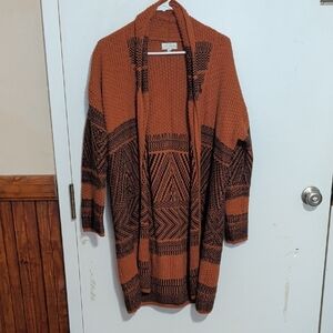 Lucky Brand Rust and Black Cardigan